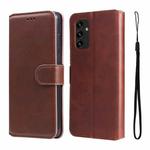 For Samsung Galaxy A13 4G JUNSUNMAY Calf Texture Leather Phone Case(Brown)