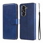 For Honor 60 Pro JUNSUNMAY Calf Texture Leather Phone Case(Blue)