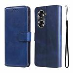 For Honor 60 JUNSUNMAY Calf Texture Leather Phone Case(Blue)