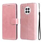 For Honor 50 Lite 5G / Huawei Nova 8i JUNSUNMAY Calf Texture Leather Phone Case(Pink)