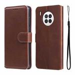 For Honor 50 Lite 5G / Huawei Nova 8i JUNSUNMAY Calf Texture Leather Phone Case(Brown)