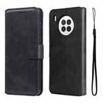 For Honor 50 Lite 5G / Huawei Nova 8i JUNSUNMAY Calf Texture Leather Phone Case(Black)