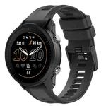 For Garmin Descent G1 22mm Solid Color Silicone Watch Band(Black)