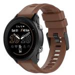 For Garmin Instinct 22mm Solid Color Silicone Watch Band(Coffee Color)