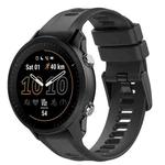 For Garmin Fenix 5 Plus 22mm Solid Color Silicone Watch Band(Black)