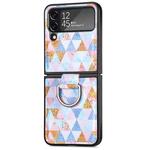 For Samsung Galaxy Z Flip4 JUNSUNMAY Color Painting Ring Folding Phone Case(Beige)