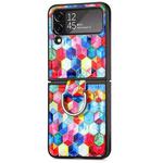 For Samsung Galaxy Z Flip4 JUNSUNMAY Color Painting Ring Folding Phone Case(Magic Space)