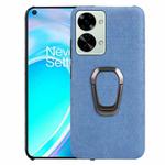 For OnePlus Nord 2T 5G Ring Holder Honeycomb PU Phone Case(Wathet)