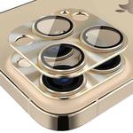 ENKAY Aluminium Alloy Tempered Glass Lens Cover Film For iPhone 14 Pro / 14 Pro Max(Gold)