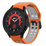 For Samsung Galaxy Watch 5  40mm 20mm Breathable Two-Color Silicone Watch Band(Orange+Grey)