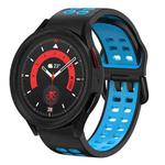 For Samsung Galaxy Watch 5  40mm 20mm Breathable Two-Color Silicone Watch Band(Black+Blue)