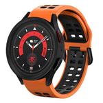 For Samsung Galaxy Watch 5  44mm 20mm Breathable Two-Color Silicone Watch Band(Orange+Black)