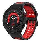 For Samsung Galaxy Watch 5  44mm 20mm Breathable Two-Color Silicone Watch Band(Black+Red)