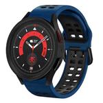 For Samsung Galaxy Watch 5  44mm 20mm Breathable Two-Color Silicone Watch Band(Midnight Blue+Black)