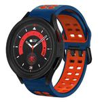 For Samsung Galaxy Watch 5  44mm 20mm Breathable Two-Color Silicone Watch Band(Midnight Blue+Red)