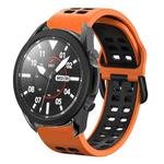 For Samsung Galaxy Watch 5 Pro  45mm 20mm Breathable Two-Color Silicone Watch Band(Orange+Black)