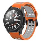 For Samsung Galaxy Watch 5 Pro  45mm 20mm Breathable Two-Color Silicone Watch Band(Orange+Grey)