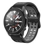 For Samsung Galaxy Watch 5 Pro  45mm 20mm Breathable Two-Color Silicone Watch Band(Black+Grey)