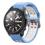 For Samsung Galaxy Watch 5 Pro  45mm 20mm Breathable Two-Color Silicone Watch Band(Light Blue+White)