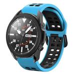 For Samsung Galaxy Watch 5 Pro  45mm 20mm Breathable Two-Color Silicone Watch Band(Skyblue+Black)