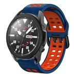 For Samsung Galaxy Watch 5 Pro  45mm 20mm Breathable Two-Color Silicone Watch Band(Midnight Blue+Red)