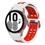 For Samsung Galaxy Watch 4 40mm 20mm Breathable Two-Color Silicone Watch Band(White+Red)