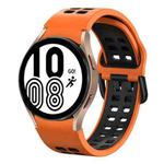 For Samsung Galaxy Watch 4 40mm 20mm Breathable Two-Color Silicone Watch Band(Orange+Black)