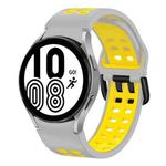 For Samsung Galaxy Watch 4 40mm 20mm Breathable Two-Color Silicone Watch Band(Grey+Yellow)