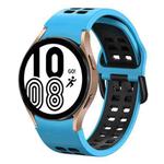 For Samsung Galaxy Watch 4 40mm 20mm Breathable Two-Color Silicone Watch Band(Skyblue+Black)
