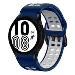 For Samsung Galaxy Watch 4 40mm 20mm Breathable Two-Color Silicone Watch Band(Midnight Blue+White)