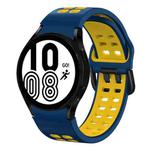 For Samsung Galaxy Watch 4 40mm 20mm Breathable Two-Color Silicone Watch Band(Midnight Blue+Yellow)