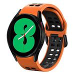 For Samsung Galaxy Watch 4 44mm 20mm Breathable Two-Color Silicone Watch Band(Orange+Black)