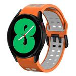 For Samsung Galaxy Watch 4 44mm 20mm Breathable Two-Color Silicone Watch Band(Orange+Grey)