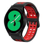 For Samsung Galaxy Watch 4 44mm 20mm Breathable Two-Color Silicone Watch Band(Black+Red)