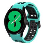 For Samsung Galaxy Watch 4 44mm 20mm Breathable Two-Color Silicone Watch Band(Water Duck+Black)