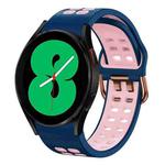 For Samsung Galaxy Watch 4 44mm 20mm Breathable Two-Color Silicone Watch Band(Midnight Blue+Pink)