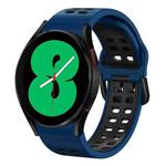 For Samsung Galaxy Watch 4 44mm 20mm Breathable Two-Color Silicone Watch Band(Midnight Blue+Black)
