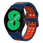 For Samsung Galaxy Watch 4 44mm 20mm Breathable Two-Color Silicone Watch Band(Midnight Blue+Red)