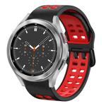 For Samsung Galaxy Watch 4 Classic 46mm 20mm Breathable Two-Color Silicone Watch Band(Black+Red)