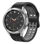 For Samsung Galaxy Watch 4 Classic 46mm 20mm Breathable Two-Color Silicone Watch Band(Black+Grey)