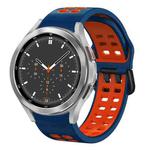For Samsung Galaxy Watch 4 Classic 46mm 20mm Breathable Two-Color Silicone Watch Band(Midnight Blue+Red)