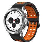 For Samsung Galaxy Watch 4 Classic 42mm 20mm Breathable Two-Color Silicone Watch Band(Black+Orange)