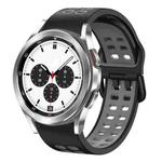 For Samsung Galaxy Watch 4 Classic 42mm 20mm Breathable Two-Color Silicone Watch Band(Black+Grey)