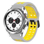 For Samsung Galaxy Watch 4 Classic 42mm 20mm Breathable Two-Color Silicone Watch Band(Grey+Yellow)