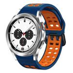 For Samsung Galaxy Watch 4 Classic 42mm 20mm Breathable Two-Color Silicone Watch Band(Midnight Blue+Orange)