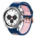 For Samsung Galaxy Watch 4 Classic 42mm 20mm Breathable Two-Color Silicone Watch Band(Midnight Blue+Pink)