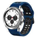 For Samsung Galaxy Watch 4 Classic 42mm 20mm Breathable Two-Color Silicone Watch Band(Midnight Blue+Black)