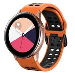 For Galaxy Watch Active 2 20mm Breathable Two-Color Silicone Watch Band(Orange+Black)