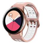 For Galaxy Watch Active 2 20mm Breathable Two-Color Silicone Watch Band(Pink+White)