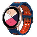 For Galaxy Watch Active 2 20mm Breathable Two-Color Silicone Watch Band(Midnight Blue+Red)